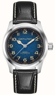 Hamilton Khaki Field Murph Automatic (38mm) Blue Gradient Dial / Black Leather Strap Watch H70405740 Hamilton Khaki Field Murph Automatic (38mm) Blue Gradient Dial / Black Leather Strap Watch H70405740