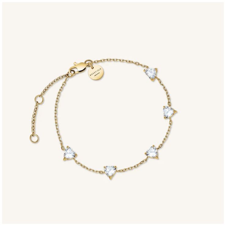 Rosefield Jewellery JBRHG-J1013 Row Of Hearts Bracelet with