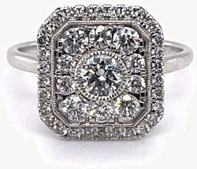 18ct White Gold 1.06ct Total Cushion Cluster SL8858(WG)