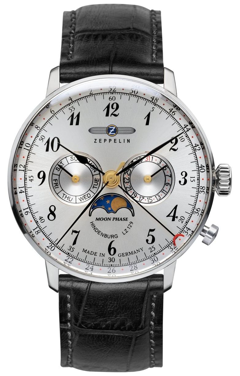 Zeppelin 7036-1 LZ 129 Hindenburg Moonphase (40mm) Silver Watch