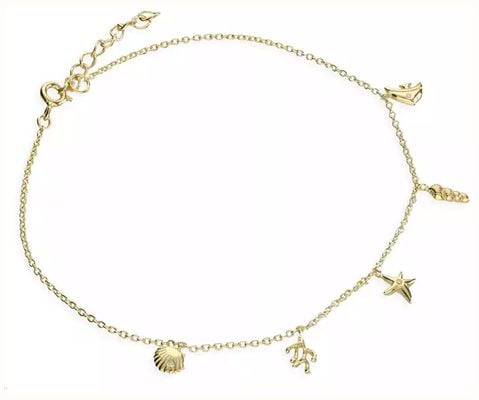 James Moore CME Sterling Silver Gold Plated 'Under the Sea' Anklet H3218/Y