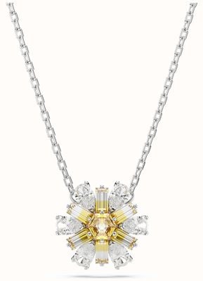 Swarovski Idyllia Pendant Necklace Flower Yellow and White Crystals Rhodium Plated 5679939
