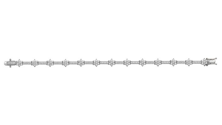 James Moore TH G2656 Silver Cubic Zirconia Flower Cluster Jewellery