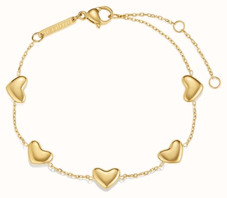 D.LOUISE Gold-Tone Bubble Heart Multi Bracelet NAB-12