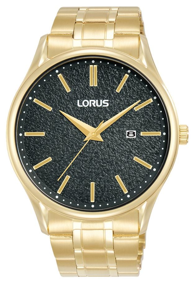Lorus RH934QX9 Classic Date (42mm) Black Dial / Gold PVD Watch
