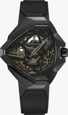 Hamilton Ventura Edge Skeleton Auto (47mm) Gradient Effect Skeleton Dial / Black Rubber Strap H24645330