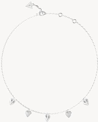 Guess By Your Side Silver Heart Charms Necklace UBN06081RH