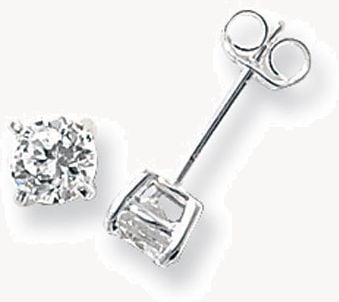 Treasure House Silver Cubic Zirconia Stud Earrings 5 mm G5135CZ