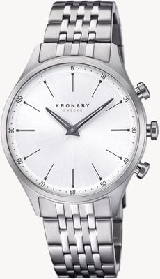 Kronaby SEKEL Hybrid Smartwatch (41mm) Silver Dial / 5-Link Stainless Steel Bracelet S3777/1