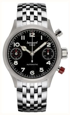 Hanhart PIONEER TwinDicator Automatic Chronograph (45mm) Black Dial / Stainless Steel Bracelet 730.210-6428