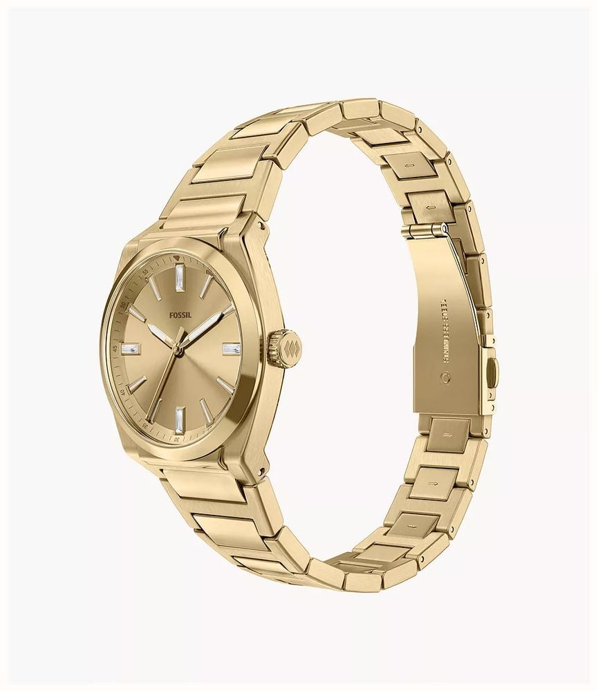 Fossil Everett 27 mm Three-Hand Gold-Tone Stainless Steel Fossil Watch ES5492 - alternate view 5