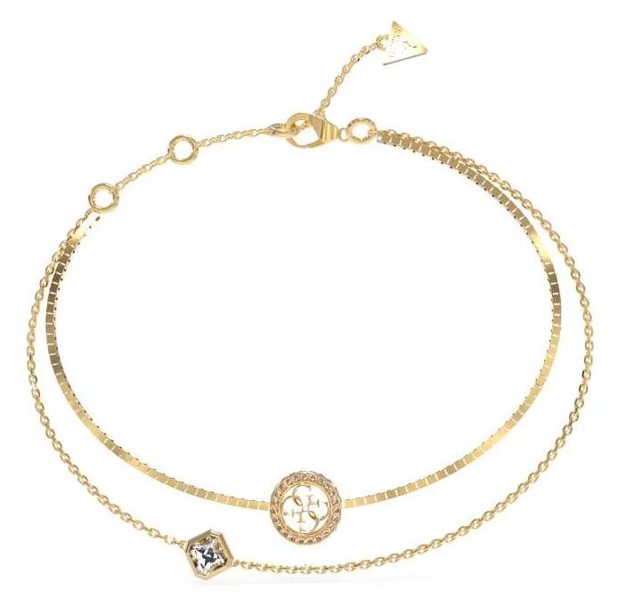Guess JUBB04160JWYGL Crystal Detail 4G Logo Charm Bracelet Jewellery