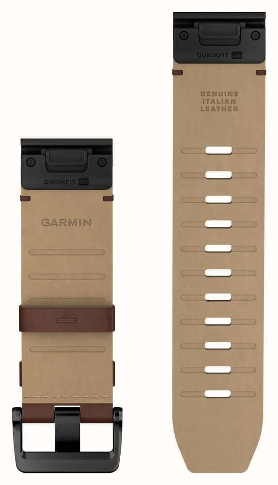 Garmin QuickFit Bands (26mm) Walnut Brown Leather with Black Hardware - Strap Only 010-14508-20 - alternate view 2