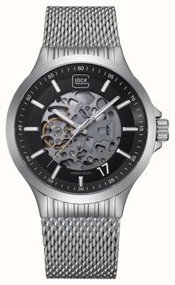 GLOCK Precision Skeleton Automatic (44mm) Black Dial / Stainless Steel Mesh Bracelet GW-14-4-24