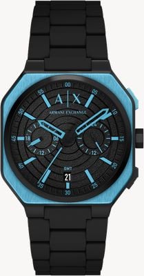 Armani Exchange Dual-Time Quartz (40mm) Black Dial / Matte Black PVD Stainless Steel Bracelet AX1480