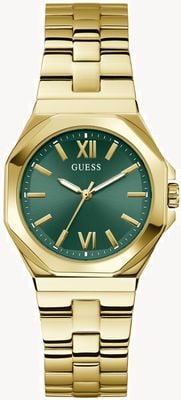 Guess EMPRESS (34mm) Green Sunray Dial / Gold PVD Stainless Steel Bracelet GW0873L2