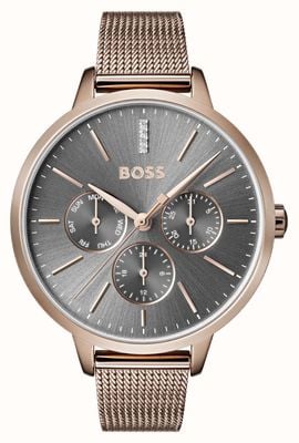 BOSS Symphony Grey Dial Day & Date Mesh Strap 1502424