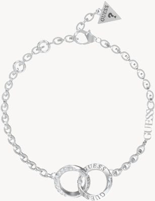 Guess Rhodium Plated Mini Forever Interlocking Links Bracelet UBB02187RHL