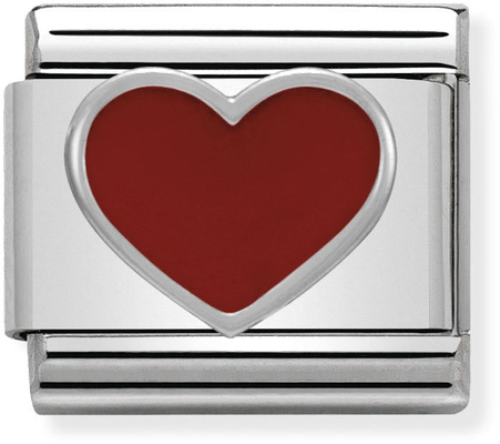 Nomination Classic Heart Sterling Silver & Steel Enamel Charm 330202/17