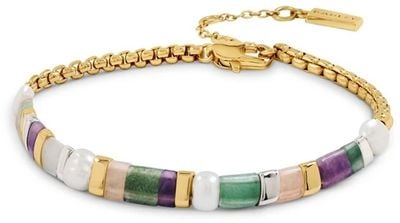 Radley Jewellery Beaded Gold Plated with Pink and Green coloured stones Bracelet RYJ3602S