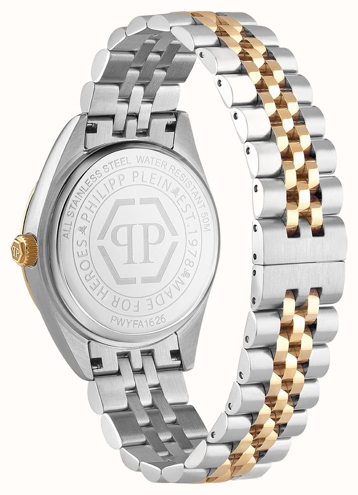 Philipp Plein DATE SUPERLATIVE Quartz (34mm) Green Sandstone Dial / Two-Tone Stainless Steel Bracelet PWYFA1626 - alternate view 2