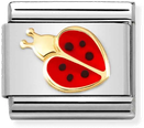 Nomination Classic Ladybird 18ct Gold & Steel Enamel Charm 030272/69