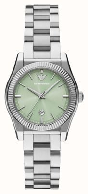 Emporio Armani Three-Hand Quartz (32mm) Mint Green Dial / Stainless Steel Bracelet AR11656