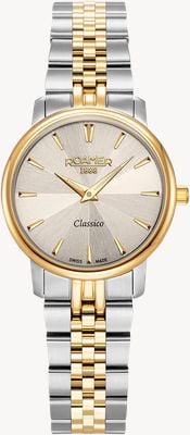 Roamer Classico Quartz (30mm) Light-Grey Sunray Dial / Two-Tone Stainless Steel Bracelet 971857 48 55 50