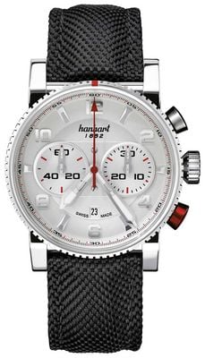 Hanhart PRIMUS Racer Automatic Chronograph (44mm) Silver Dial / Black Textile Strap - M 741.220-3020