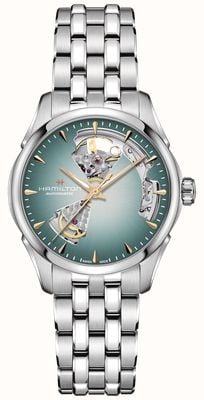 Hamilton Jazzmaster Open-Heart Automatic (36mm) Turquoise Gradient Dial / Stainless Steel Bracelet H32215143