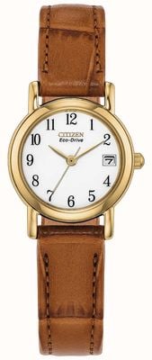 Citizen Eco-Drive Classic (23mm) White Dial / Brown Leather Strap EW1273-08A