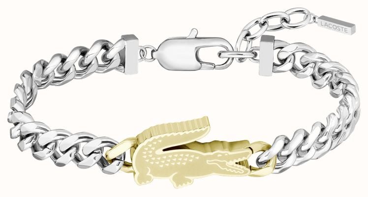 Lacoste ARTHOR stainless steel chain bracelet with gold plated crocodile 2040552