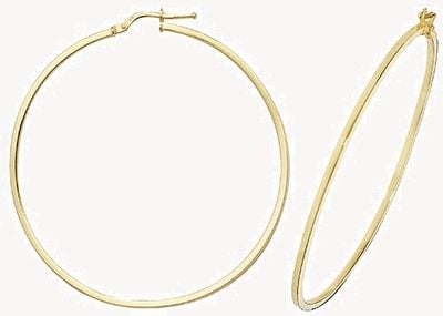Treasure House 9k Yellow Gold Hoop Earrings 50 mm ER1007-50