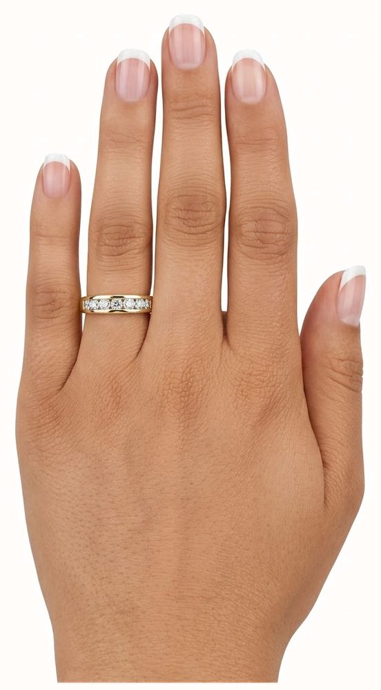 1.03ct Round Brilliant Natural Diamond 9ct Yellow Gold Half Eternity Ring J82244 - alternate view 4