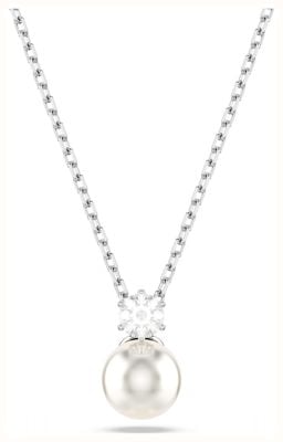 Swarovski Matrix Pendant Necklace Crystal Pearl White Crystal Rhodium Plated 5693897