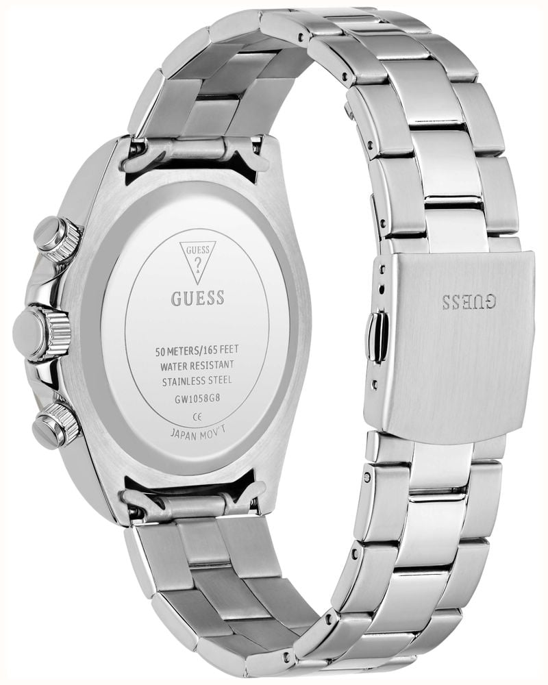 Guess Men's Arthur Black Sunray Dial Silver-Tone Stainless Steel Bracelet GW1058G8 - alternate view 3