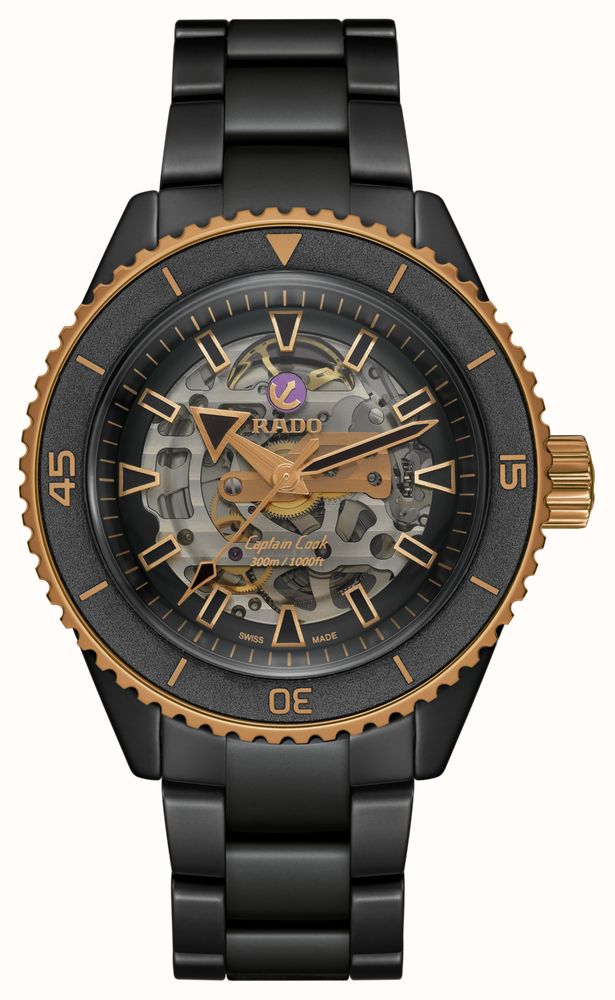 RADO Captain Cook High Tech Ceramic Skeleton 43mm Black Dial Black High Tech Ceramic Bracelet R32192152