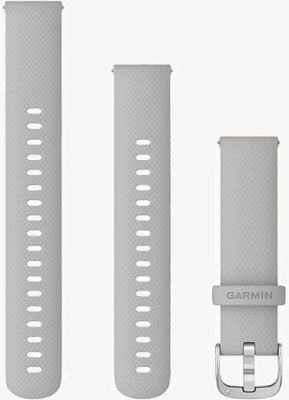 Garmin Quick Release Strap (18mm) Mist Grey Silicone / Silver Hardware - Strap Only Watch 010-12932-0C-EX DISPLAY