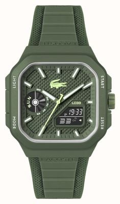 Lacoste LC33 Square Multi-function (35mm) Green Dial / Green Silicone Strap 2011505
