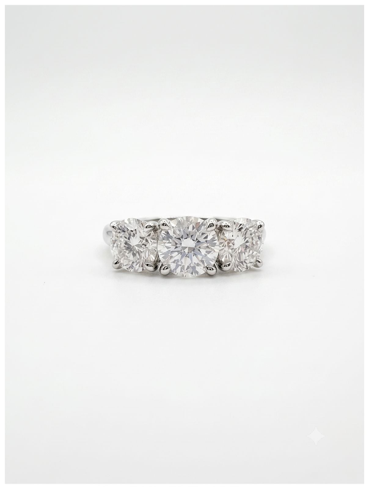 Bass Jewellery J96666 Platinum Trilogy Ring Lab Grown