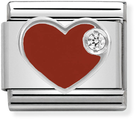 Nomination Classic Heart Sterling Silver & Steel Enamel Charm 330305/01