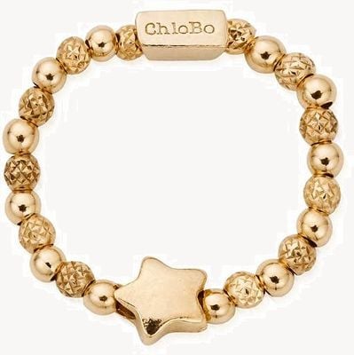 ChloBo Inset Star Ring Size Large Gold Plated Sterling Silver GR3STAR