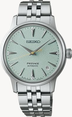Seiko Presage ‘Frozen Mojito’ Diamond Cocktail Time (34mm) Mint Green Dial / Stainless Steel Bracelet SRPL63J1