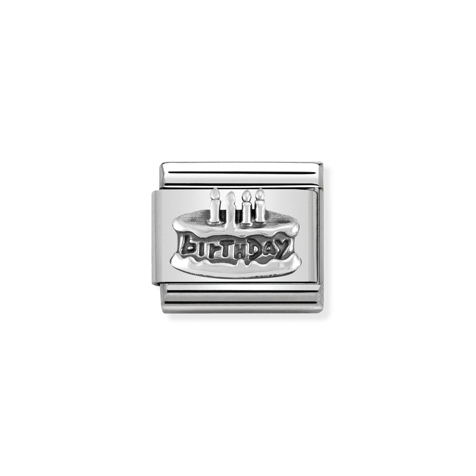 Nomination 330101/20 Classic Birthday Cake Oxidised Sterling Jewellery