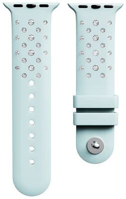 Swarovski Watch strap, Silicone with stitching, Green, Stainless steel 5755227