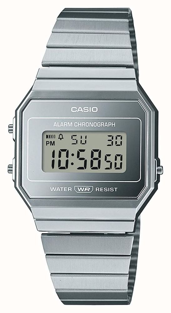 Casio Vintage Digital Alarm Chronograph A700 Series Silver A700WEV 7AEF