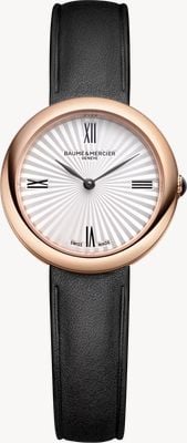 Baume & Mercier Joia de Baume & Mercier Quartz (28mm) Silvery Sun-Satin Dial / Black Calfskin Strap 10849