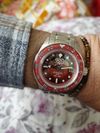 Customer picture of Out Of Order Spritz Bitter Limited Edition Automatic GMT (40mm) Gradient Glass Dial / Stainless Steel Bracelet OOO.001-25.BI.BAND.SS