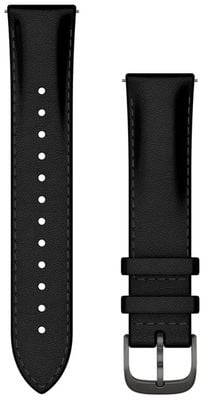 Garmin Quick Release Bands (20mm) Black Leather, Brushed Slate Hardware 010-12932-62