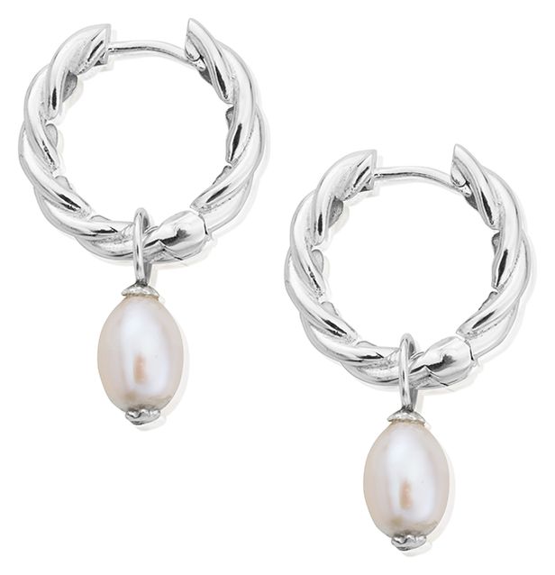 ChloBo SEHLP TREASURES OF BALI Ocean Freshwater Pearl Hoop Jewellery